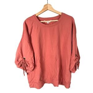 Downeast Size XL Women’s 100% Cotton Pink Long Sleeve Blouse